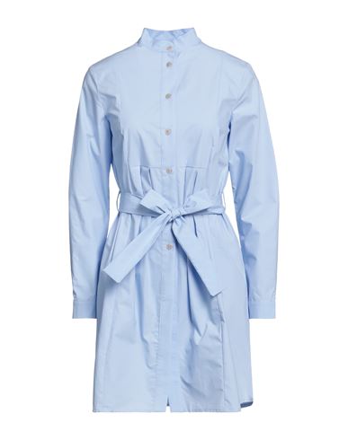 Cafènoir Woman Mini Dress Light Blue Size S Cotton