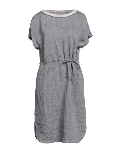 Purotatto Woman Midi Dress Steel Grey Size 14 Linen