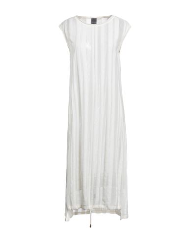 Lorena Antoniazzi Woman Midi Dress Ivory Size 6 Cotton, Polyester, Viscose In White
