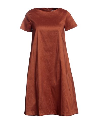 Rossopuro Woman Mini Dress Rust Size L Polyester, Nylon, Elastane In Red