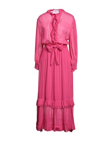 Space Simona Corsellini Woman Midi Dress Fuchsia Size 4 Viscose In Pink