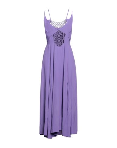 Simona Corsellini Woman Maxi Dress Purple Size 8 Acetate, Silk