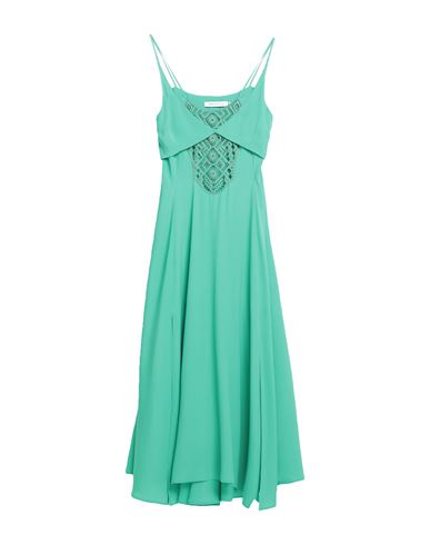 Simona Corsellini Woman Maxi Dress Green Size 8 Acetate, Silk
