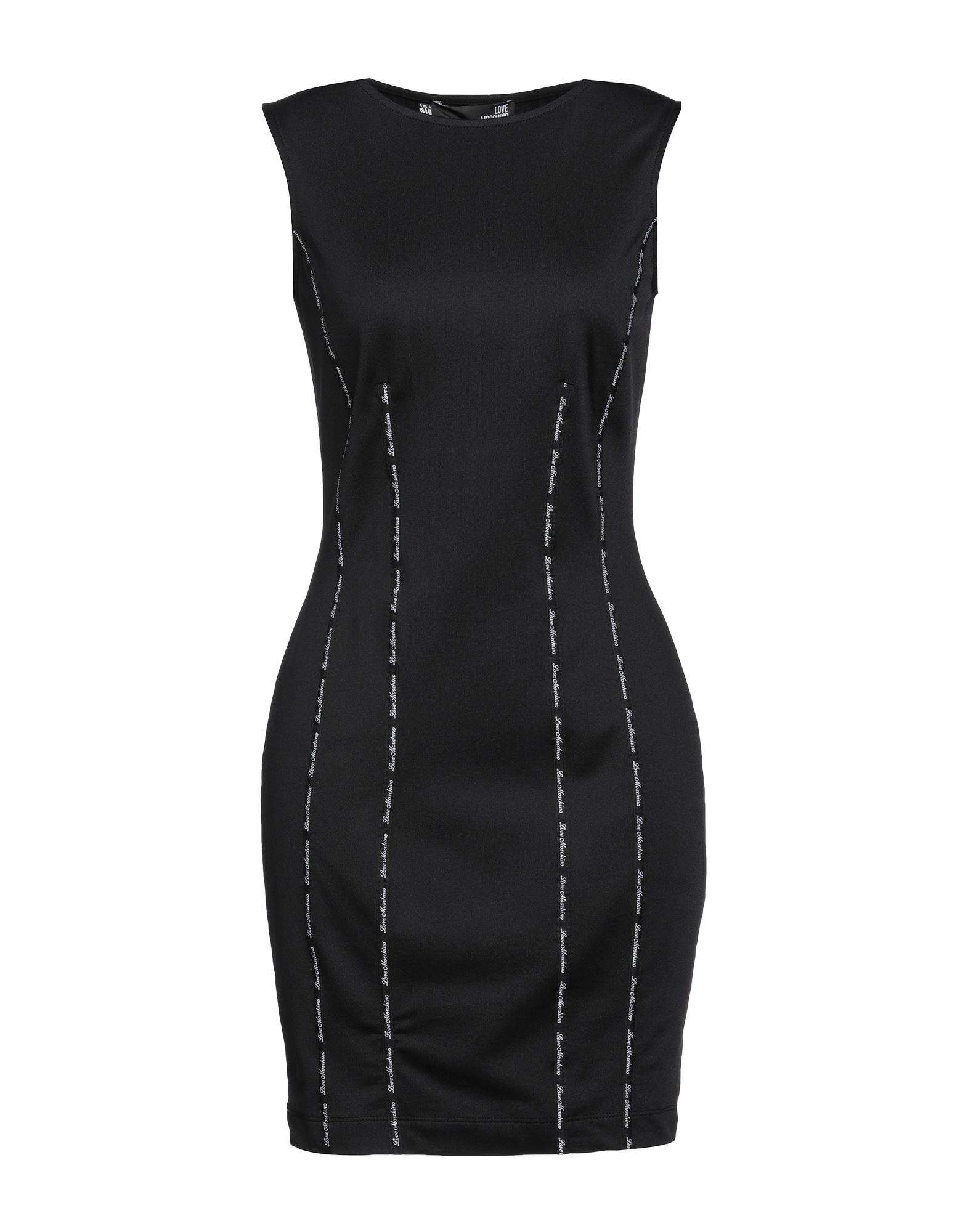 Shop Love Moschino Woman Mini Dress Black Size 6 Polyester, Cotton, Elastane