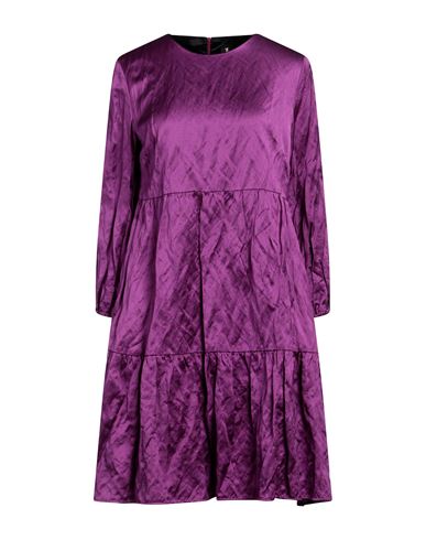 1-one Woman Mini Dress Mauve Size 8 Viscose, Cotton, Metallic Polyester In Purple