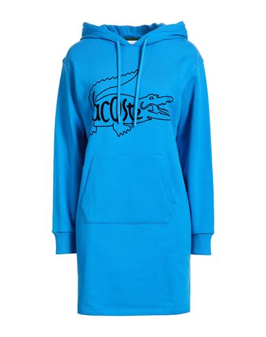 Lacoste Woman Mini Dress Azure Size L Cotton In Blue