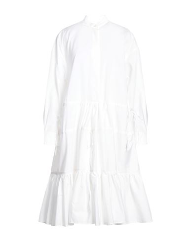 Shop Marni Woman Midi Dress White Size 4 Cotton