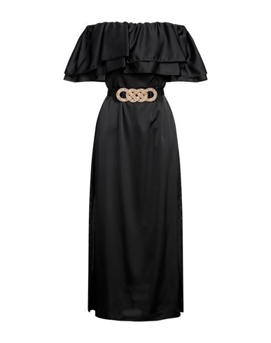 Simona Corsellini Woman Midi Dress Black Size 6 Polyester, Polyamide, Elastane