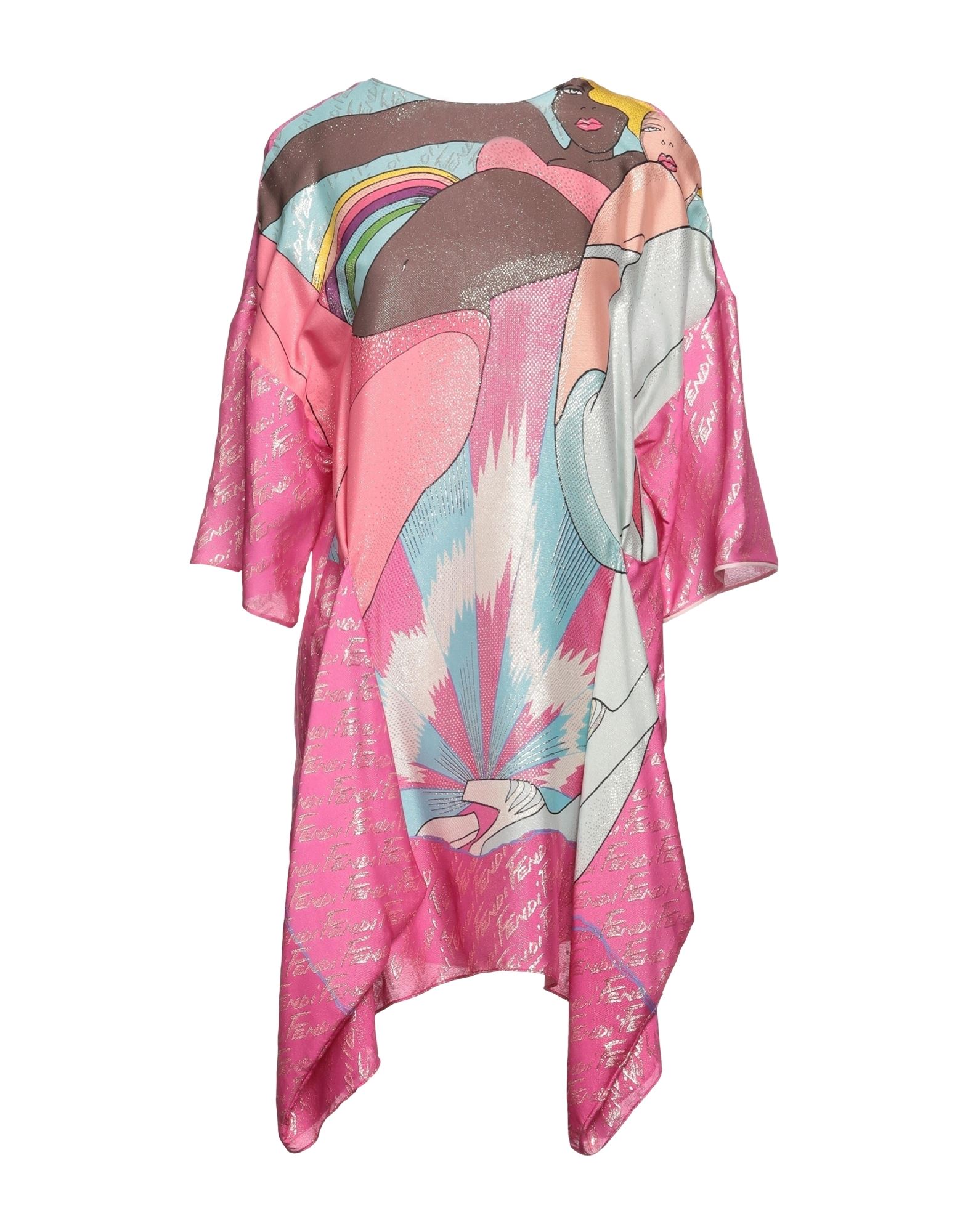 Graphic-print Metallic T-shirt Dress In Fuchsia,gold