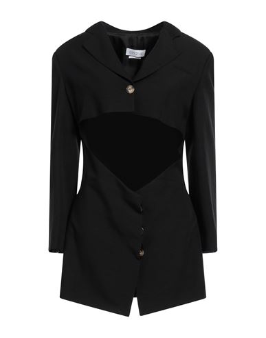 Cinqrue Woman Mini Dress Black Size M Viscose, Linen