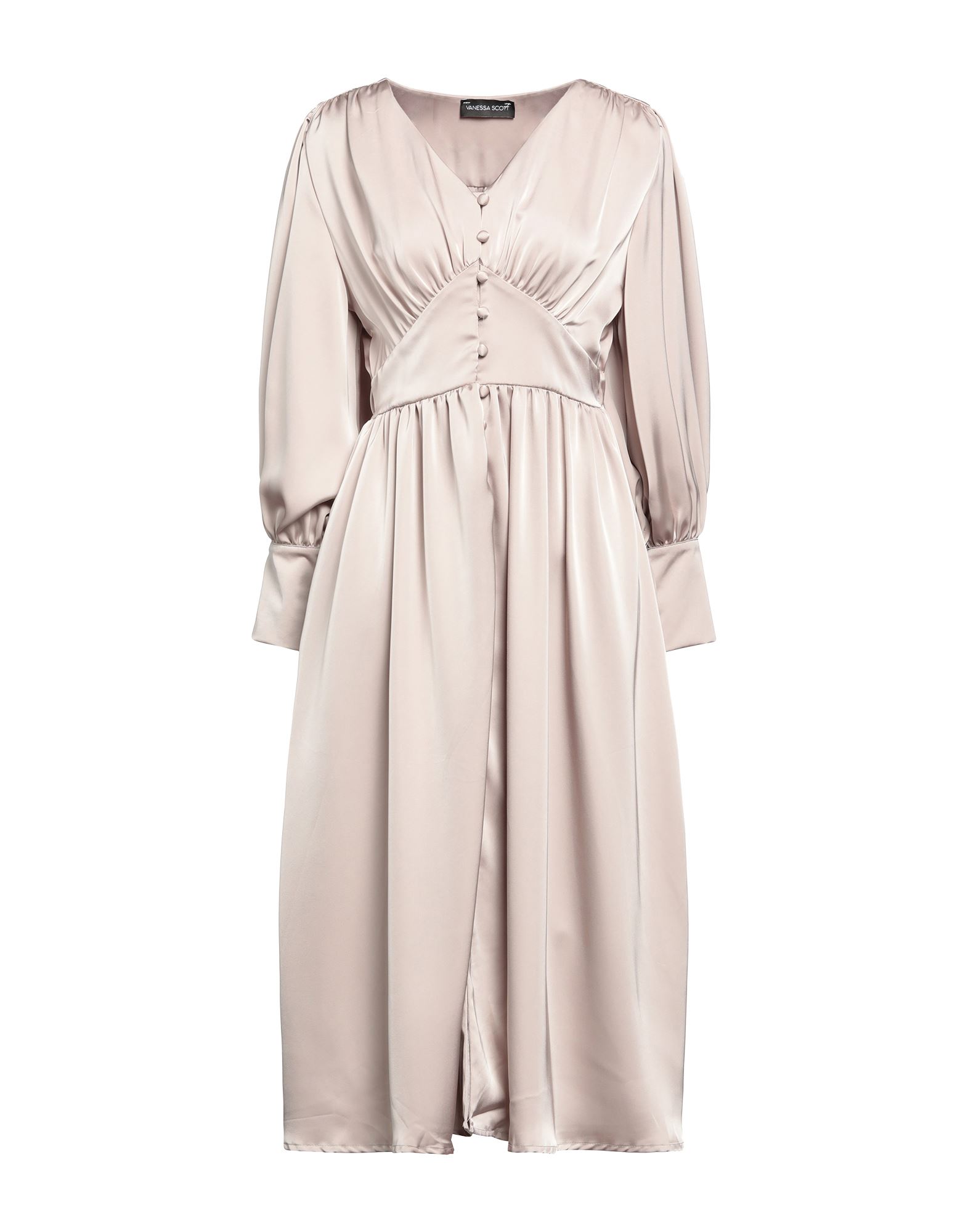 Vanessa Scott Midi Dresses In Beige