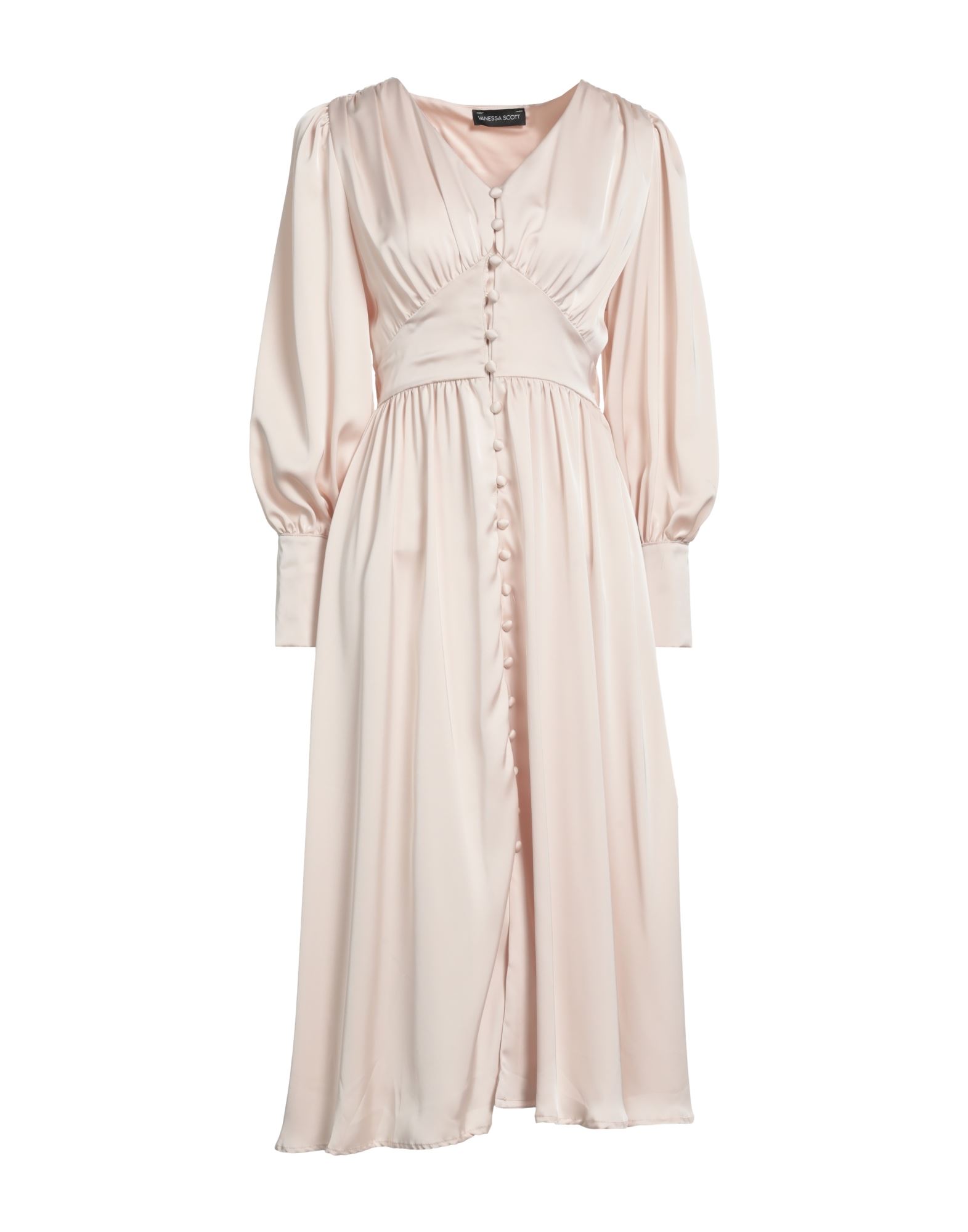 Vanessa Scott Midi Dresses In Beige