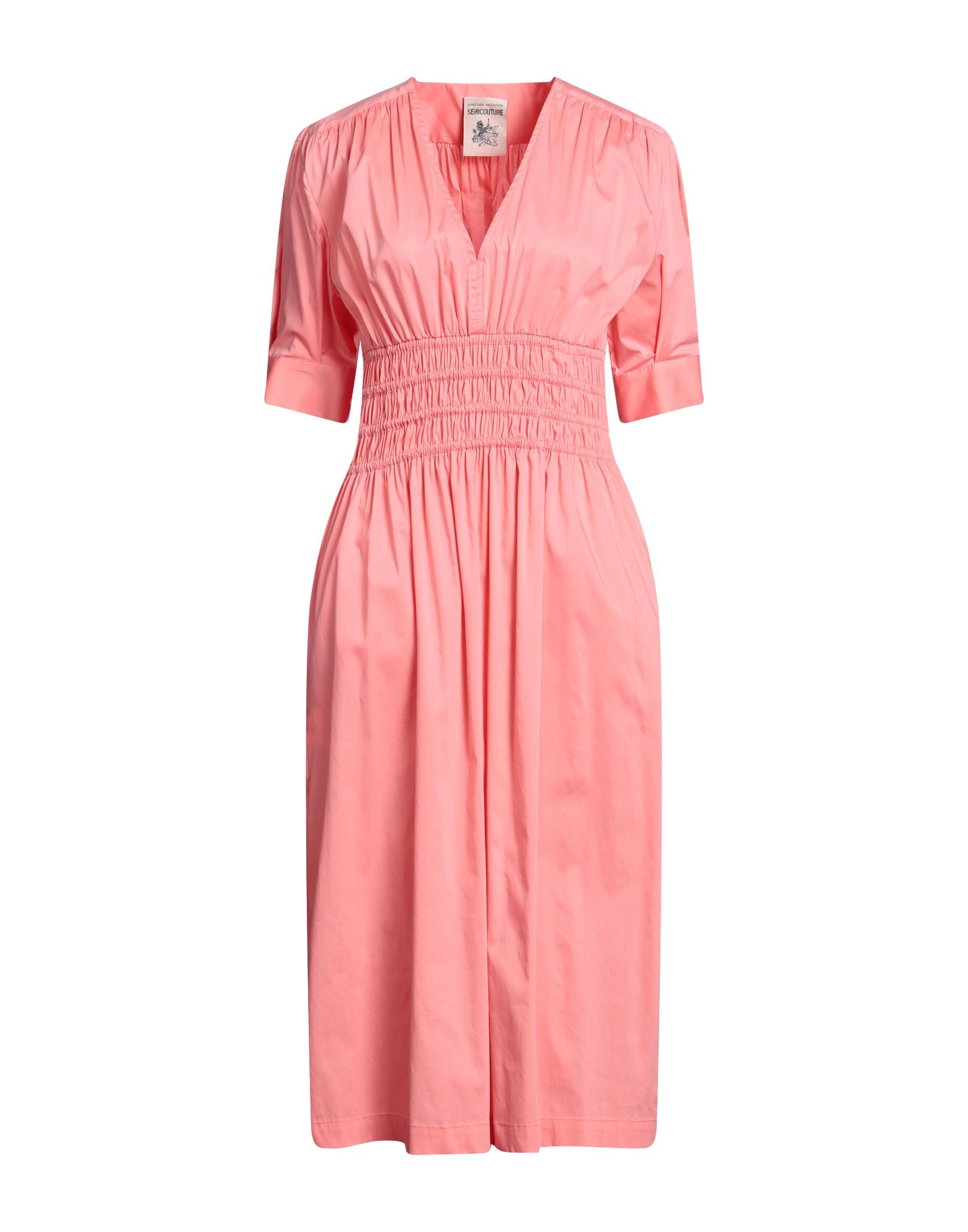 Semicouture Midi Dresses In Salmon Pink
