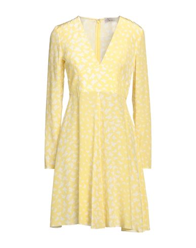 Woman Midi dress Yellow Size 8 Polyester