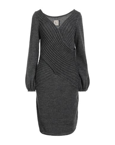 L'autre Chose L' Autre Chose Woman Midi Dress Lead Size S Acrylic, Mohair Wool In Grey