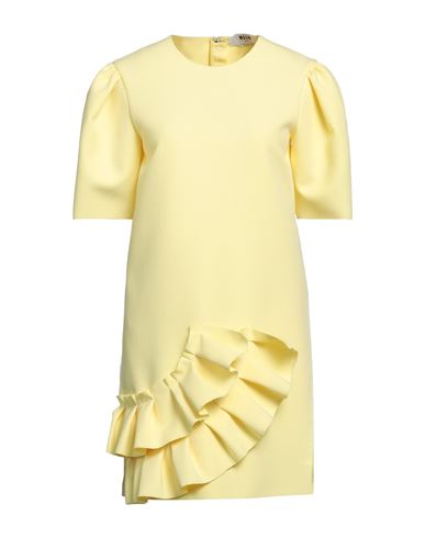 Msgm Woman Mini Dress Light Yellow Size 6 Polyester, Viscose, Elastane
