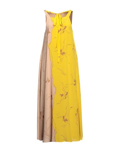 Shop Alysi Woman Maxi Dress Yellow Size 4 Silk