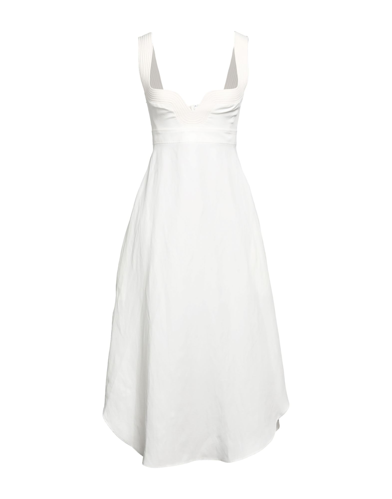 Shop Stella Mccartney Woman Midi Dress White Size 2-4 Viscose, Linen
