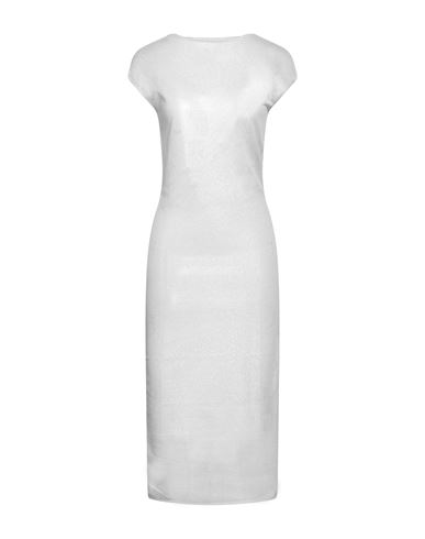 Brand Unique Woman Midi Dress Silver Size 1 Polyester, Polyamide