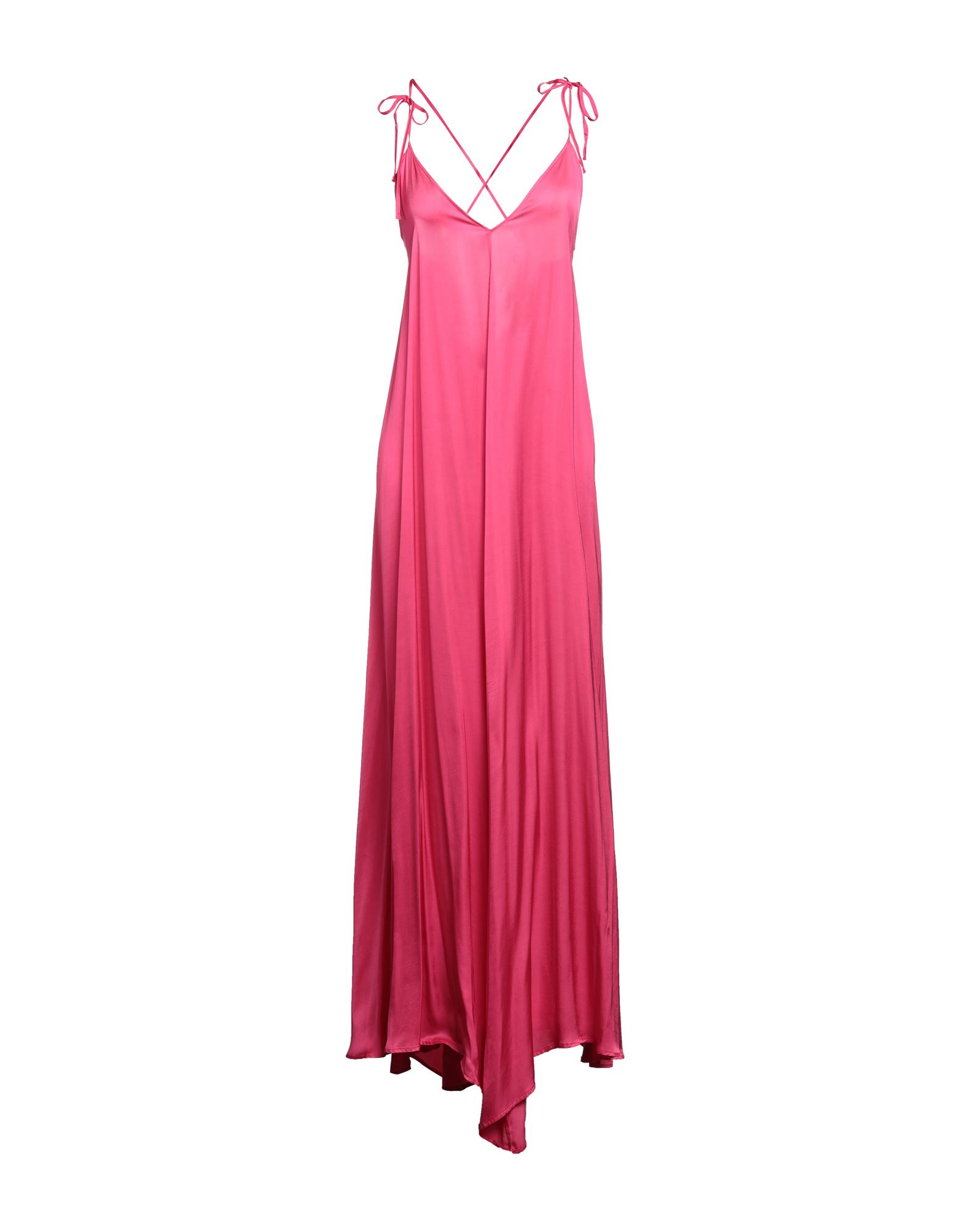 Shop Vicolo Long Dresses In Fuchsia