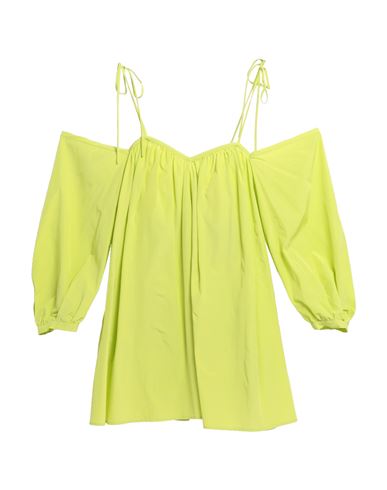 Msgm Woman Mini Dress Acid Green Size 4 Viscose, Cotton