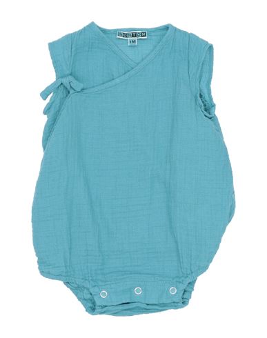 Bonton Newborn Boy Baby Bodysuit Turquoise Size 1 Cotton In Blue