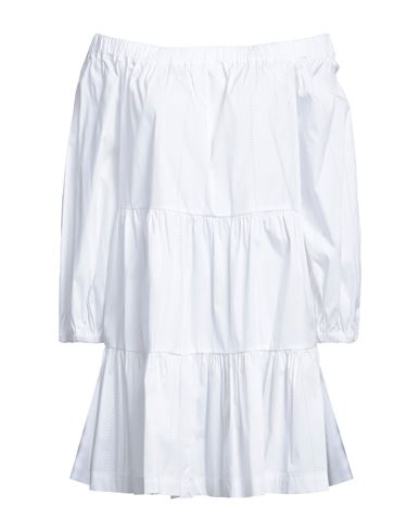 Semicouture Woman Mini Dress White Size 8 Cotton, Polyamide, Elastane