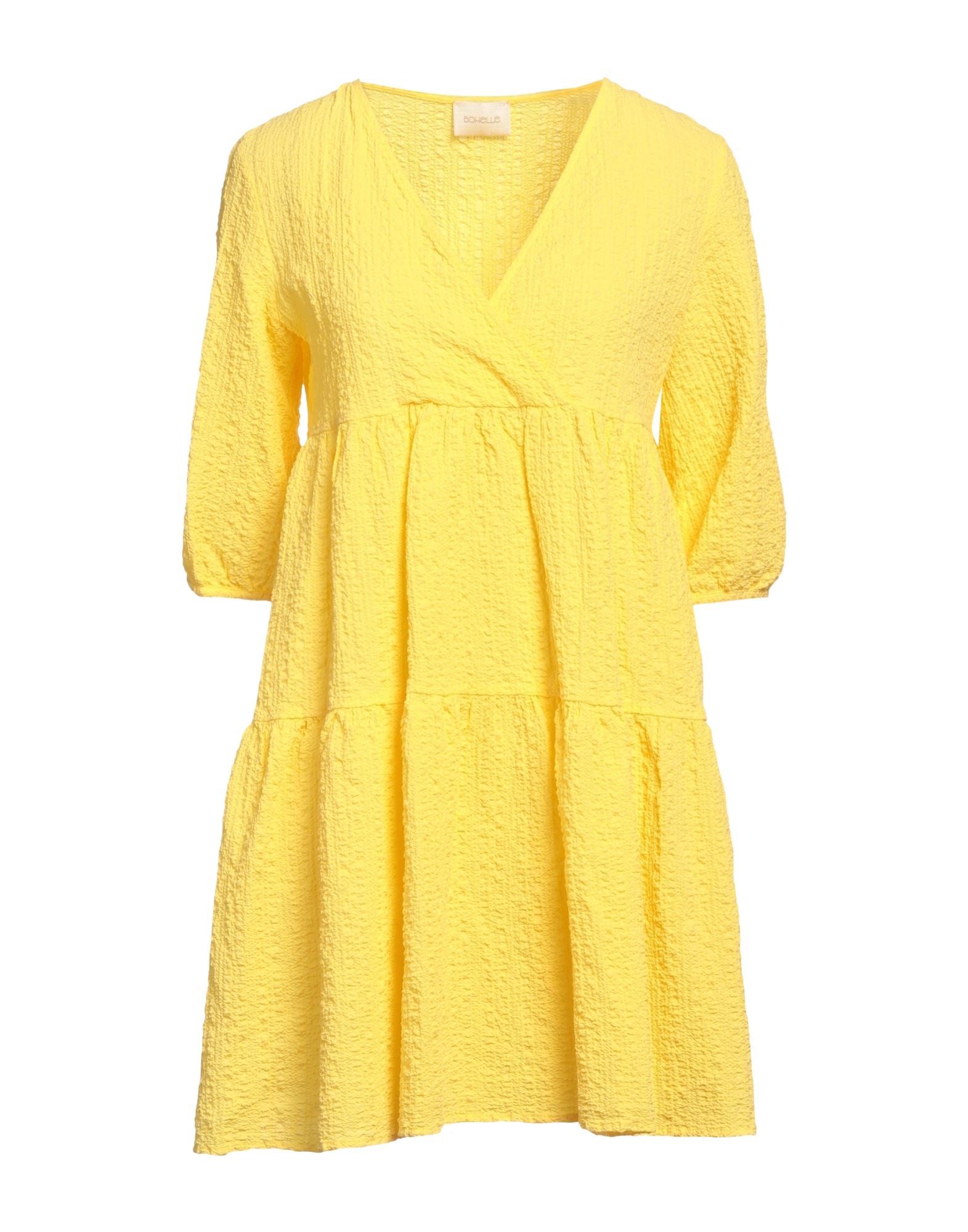 Shop Bohelle Woman Mini Dress Yellow Size 6 Cotton, Elastane