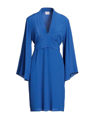 Merci .., Woman Mini Dress Blue Size 8 Acetate, Silk