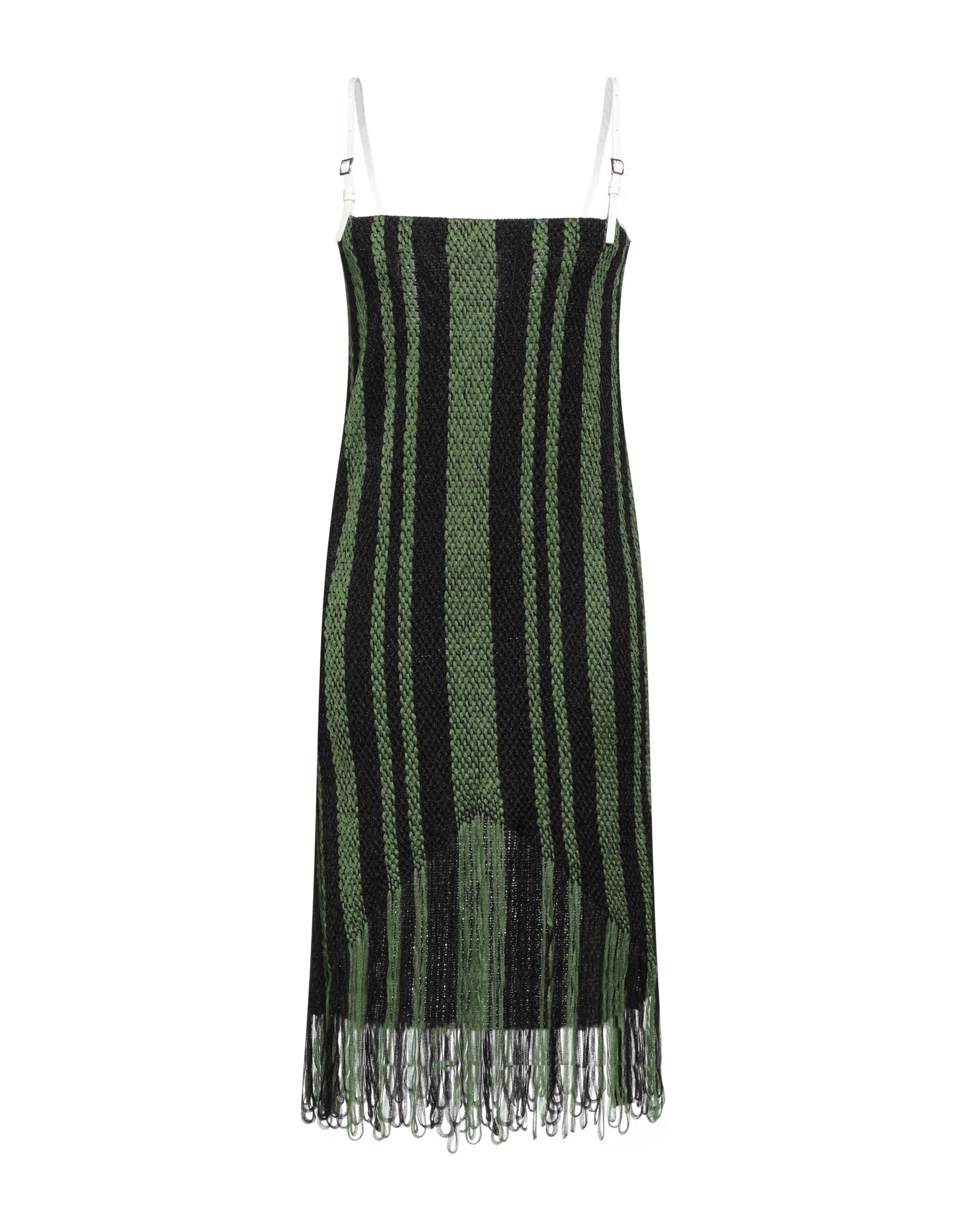 Shop Jw Anderson Woman Midi Dress Green Size S Polyamide, Cotton, Nylon