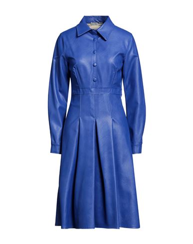 Boutique De La Femme Woman Midi Dress Blue Size L/xl Viscose, Polyurethane