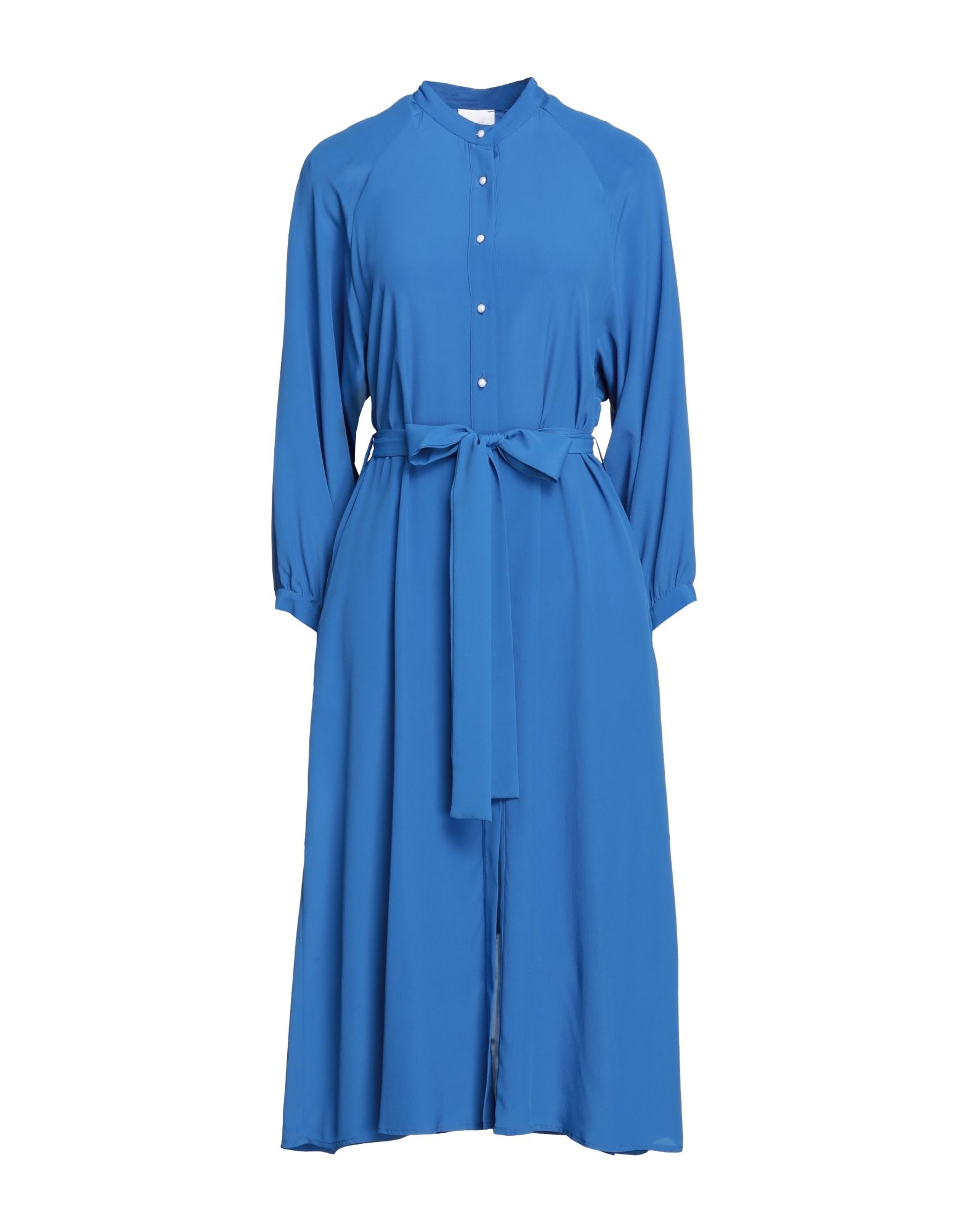 Merci .., Woman Midi Dress Bright Blue Size 8 Acetate, Silk