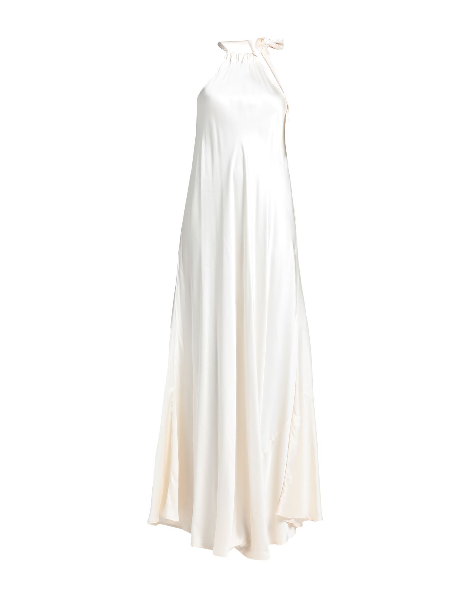 Merci .., Woman Long Dress Ivory Size L Viscose In White