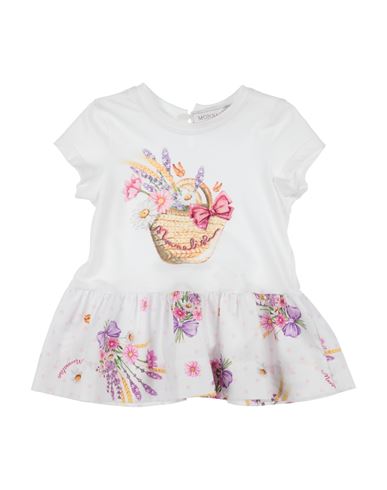 Shop Monnalisa Newborn Girl Baby Dress White Size 3 Cotton, Elastane