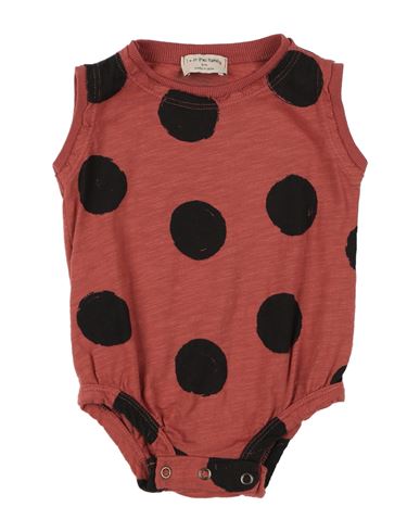 1+ In The Family 1 + In The Family Newborn Girl Baby Bodysuit Brick Red Size 3 Cotton, Elastane