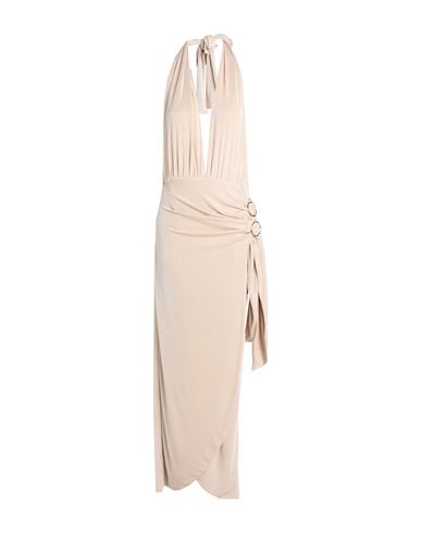 Alma Sanchez Woman Long Dress Beige Size 10 Polyester, Elastane
