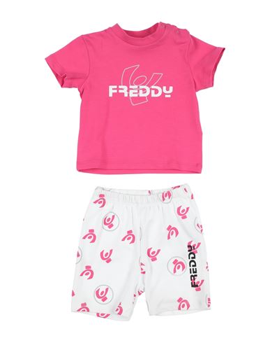 Freddy Newborn Girl Baby Set Fuchsia Size 3 Cotton, Elastane In Pink