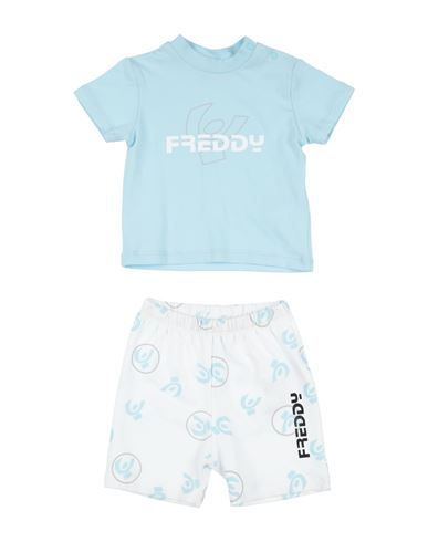Freddy Newborn Girl Baby Set Sky Blue Size 3 Cotton, Elastane