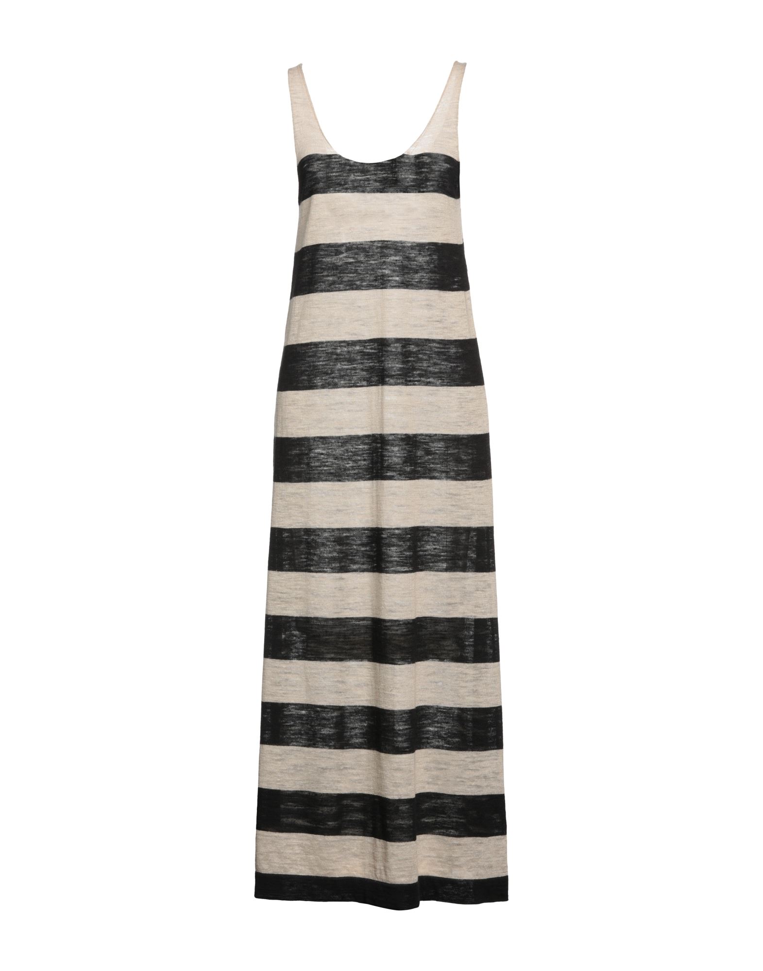 Roberto Collina Stripe-print Maxi Tank Dress In Black