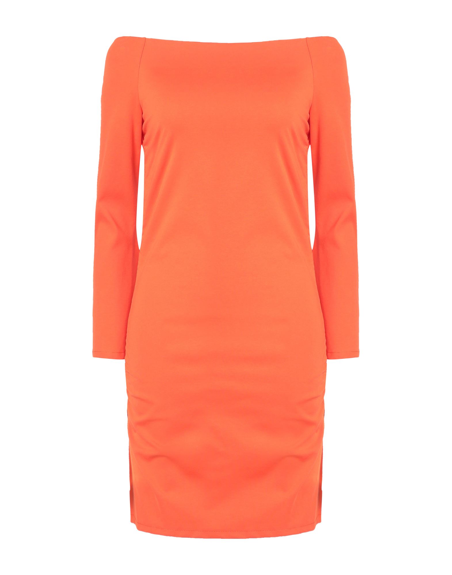 Merci .., Woman Mini Dress Orange Size 8 Cotton, Nylon, Elastane
