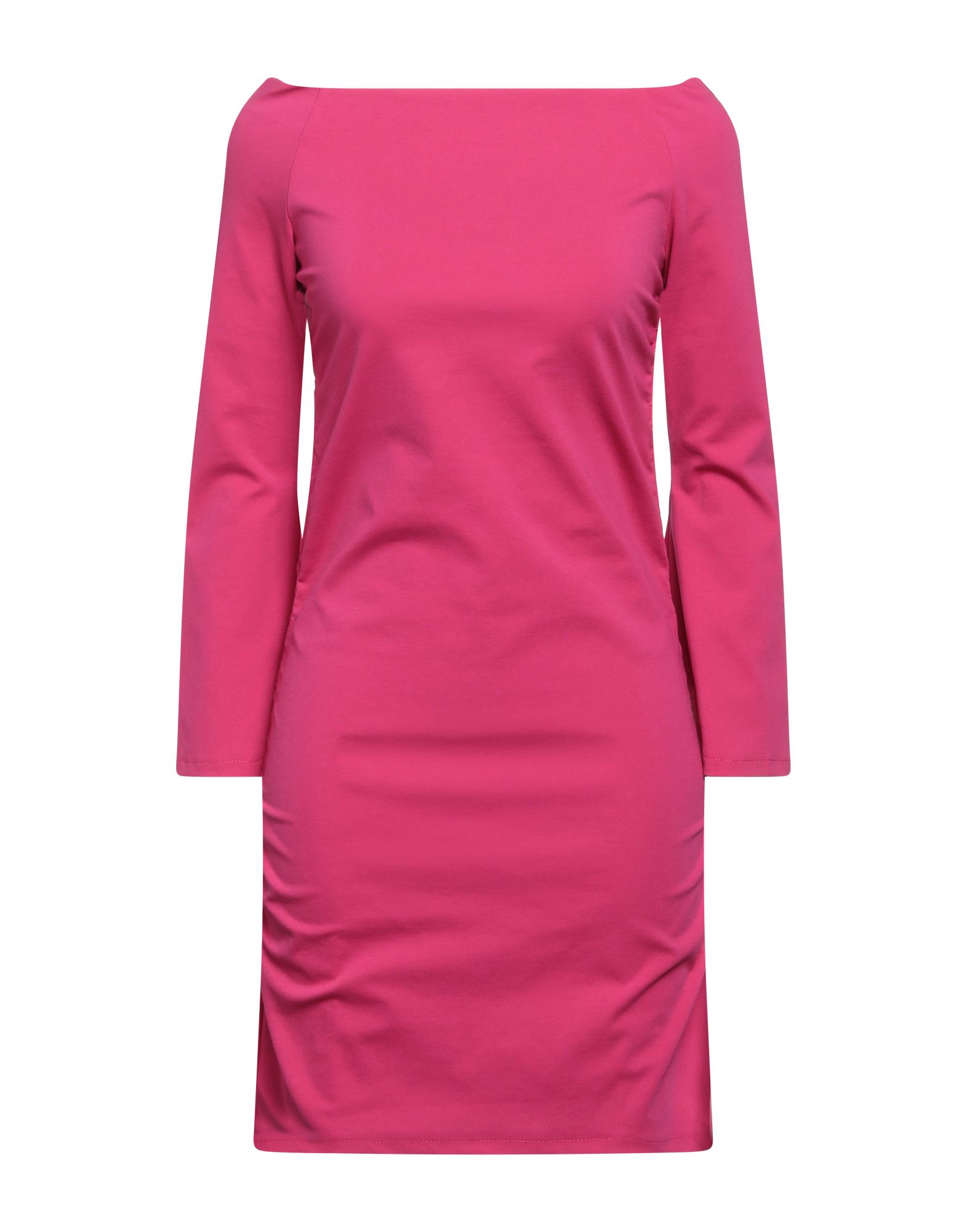 Merci .., Woman Mini Dress Fuchsia Size 8 Cotton, Nylon, Elastane In Pink