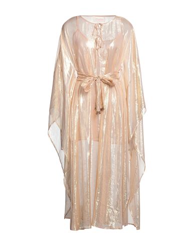 Sundress Woman Maxi Dress Gold Size Onesize Viscose, Metallic Fiber