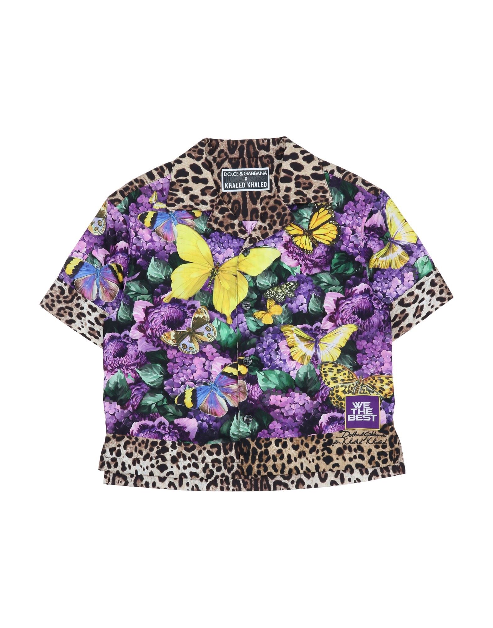 Dolce & Gabbana Kids'  Toddler Boy Shirt Purple Size 7 Cotton
