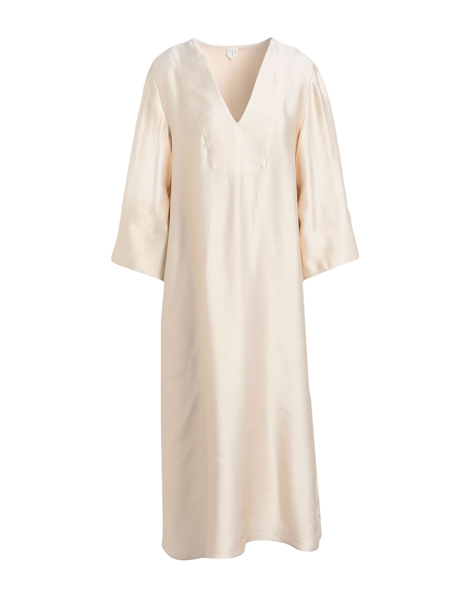 ARKET ARKET WOMAN MIDI DRESS IVORY SIZE 10 VISCOSE, LINEN 