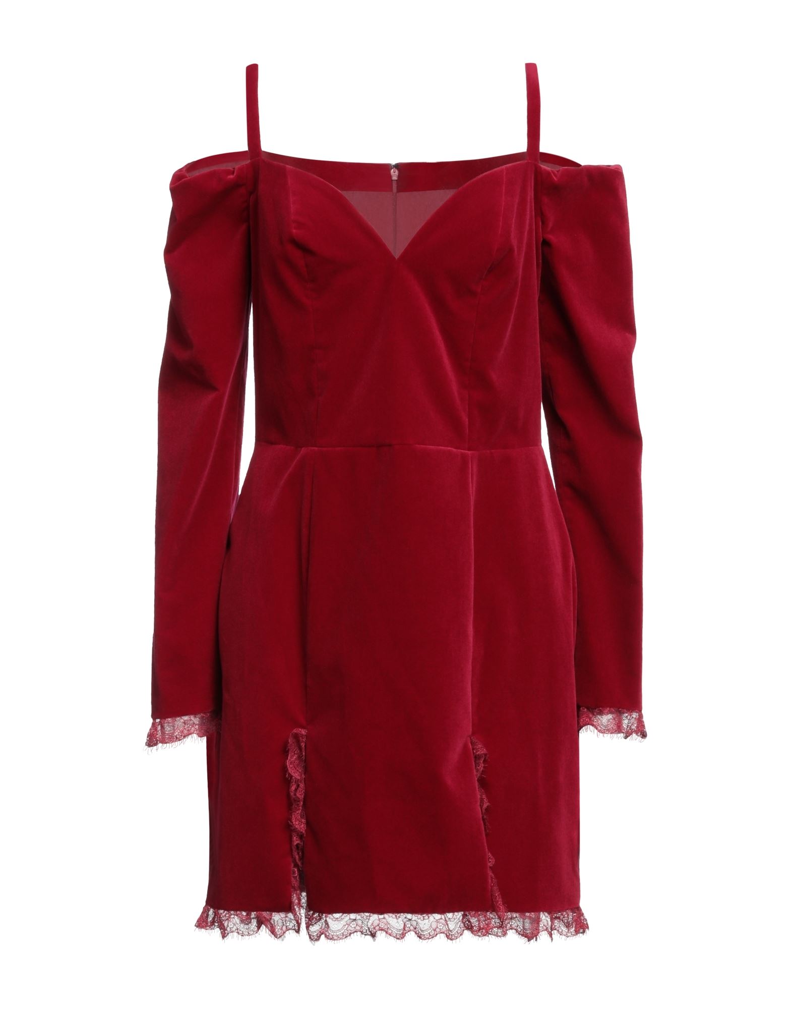 Shop Blumarine Woman Mini Dress Garnet Size 8 Cotton, Elastane In Red