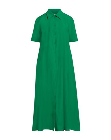 Ottod'ame Woman Midi Dress Green Size 4 Cotton