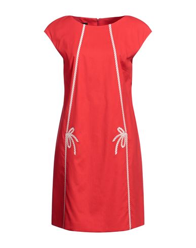 Boutique Moschino Woman Mini Dress Red Size 12 Cotton, Elastane