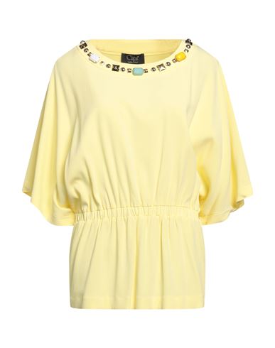 Clips Woman Top Light Yellow Size 12 Viscose, Elastane
