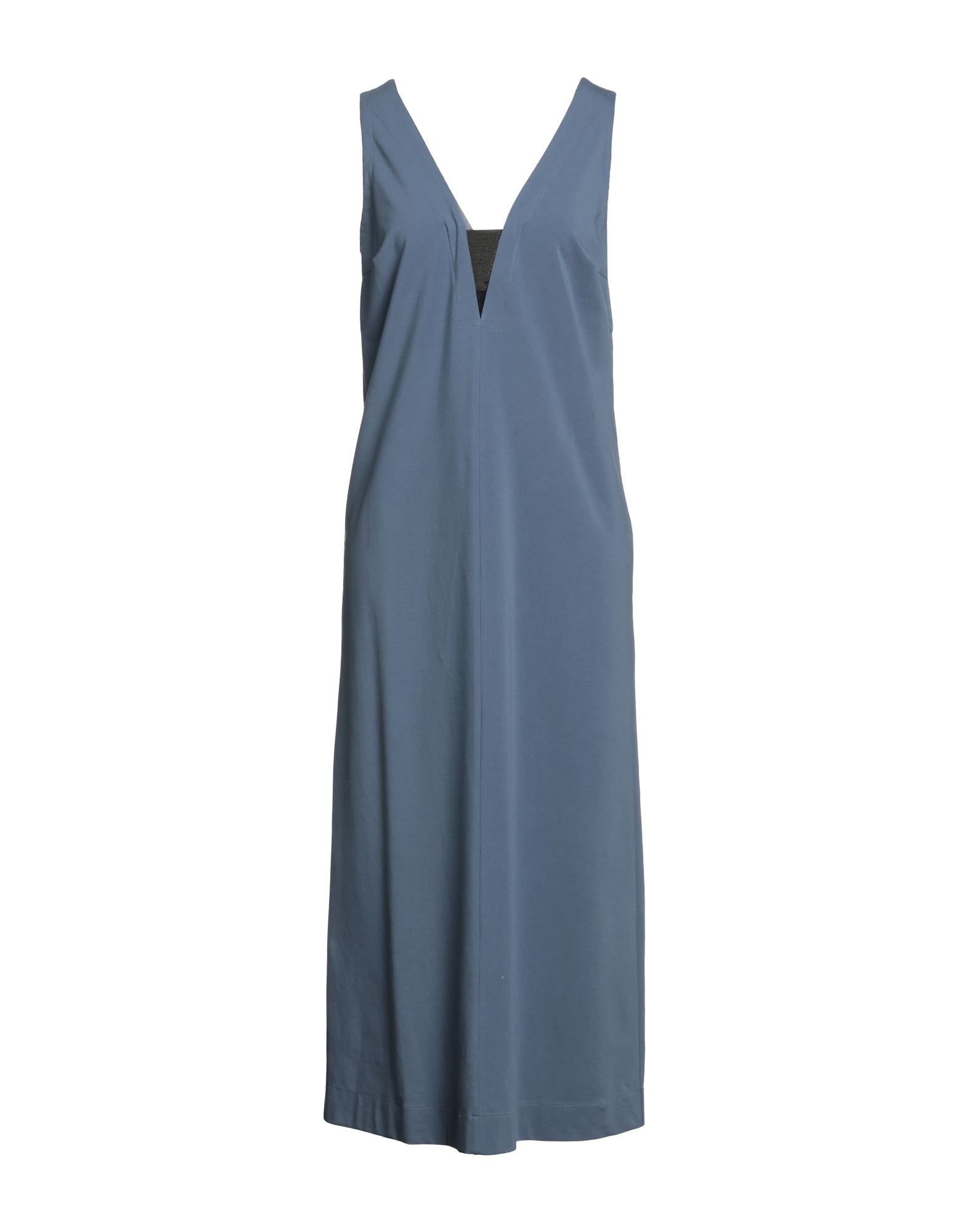 Brunello Cucinelli Midi Dresses In Pastel Blue