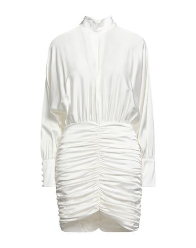 Pinko Woman Mini Dress Off White Size L Polyester, Eco Polyester